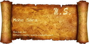 Mohr Sára névjegykártya