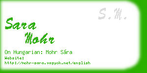 sara mohr business card